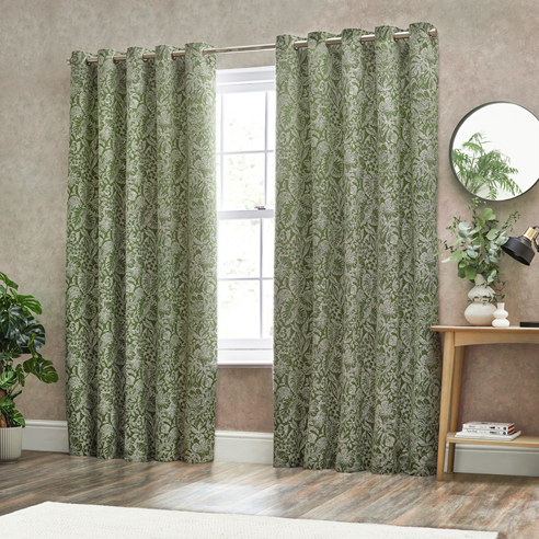 Bali Eyelet, Olive - Ready Made Curtains - Image 3